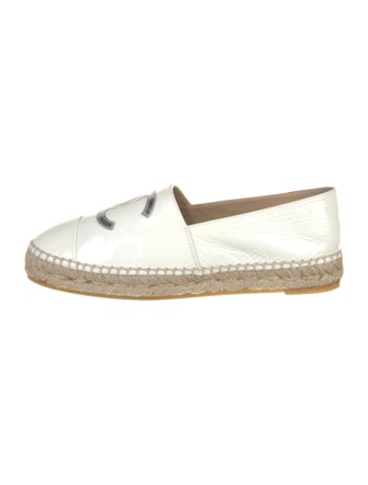 Chanel Interlocking CC Logo Patent Leather Espadrilles