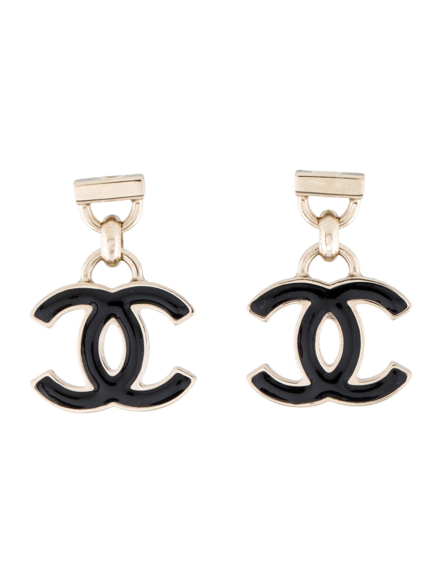 Chanel 2024 Enamel CC Drop Earrings