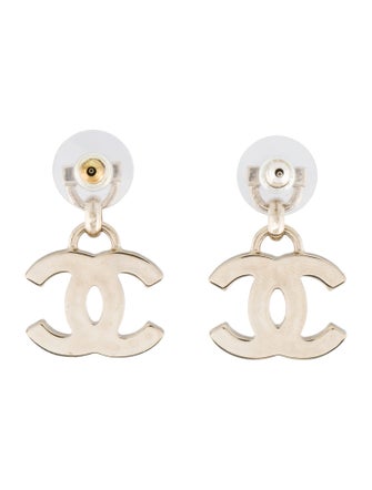 Chanel 2024 Enamel CC Drop Earrings