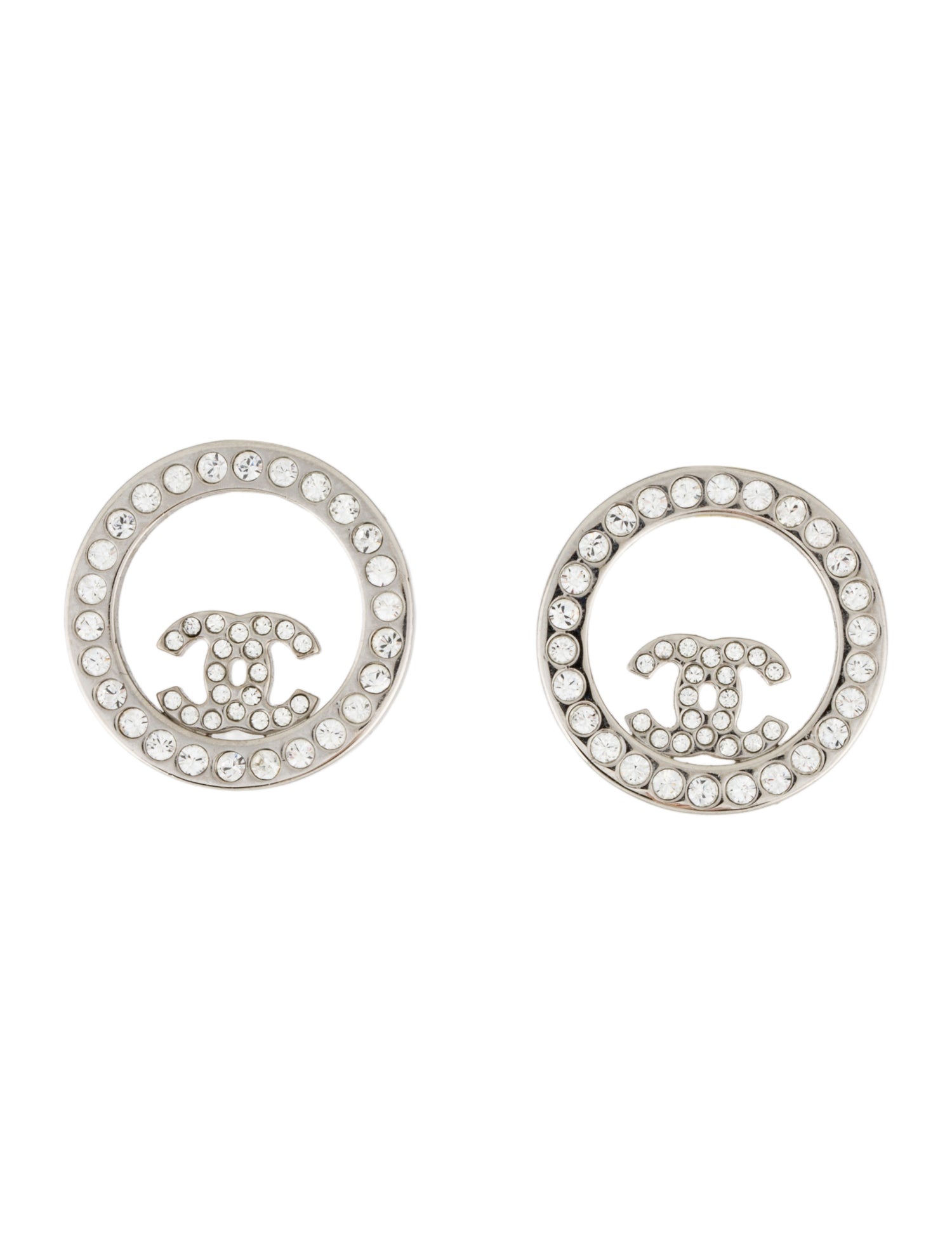 Chanel Strass CC Stud Earrings