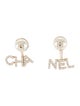 Chanel Faux Pearl & Strass CC Drop Earrings