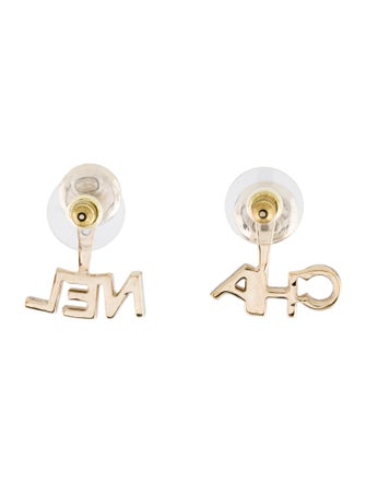 Chanel Faux Pearl & Strass CC Drop Earrings