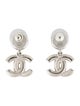 Chanel 2025 Faux Pearl, Strass & Resin CC Drop Earrings