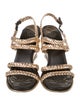 Chanel Leather Braided Accents Slingback Sandals