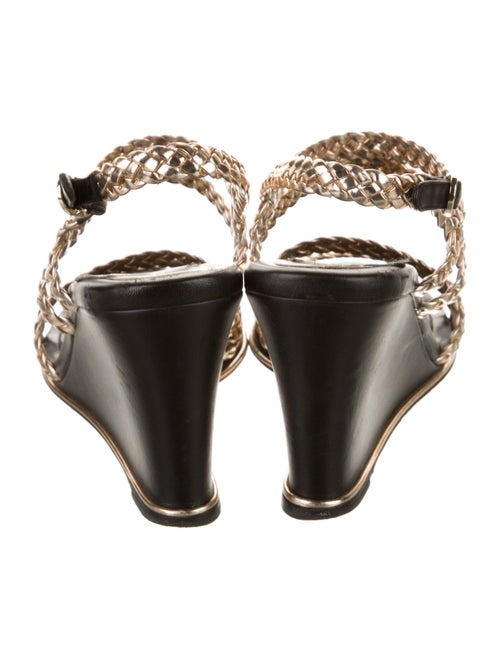 Chanel Leather Braided Accents Slingback Sandals
