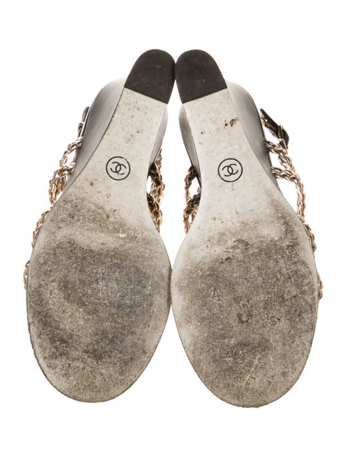 Chanel Leather Braided Accents Slingback Sandals