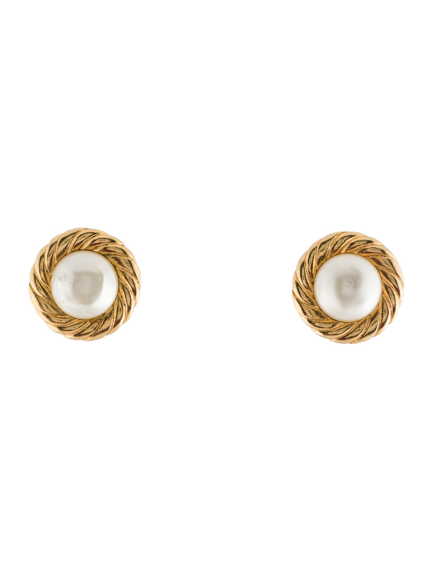 Chanel Vintage Faux Pearl Clip-On Earrings