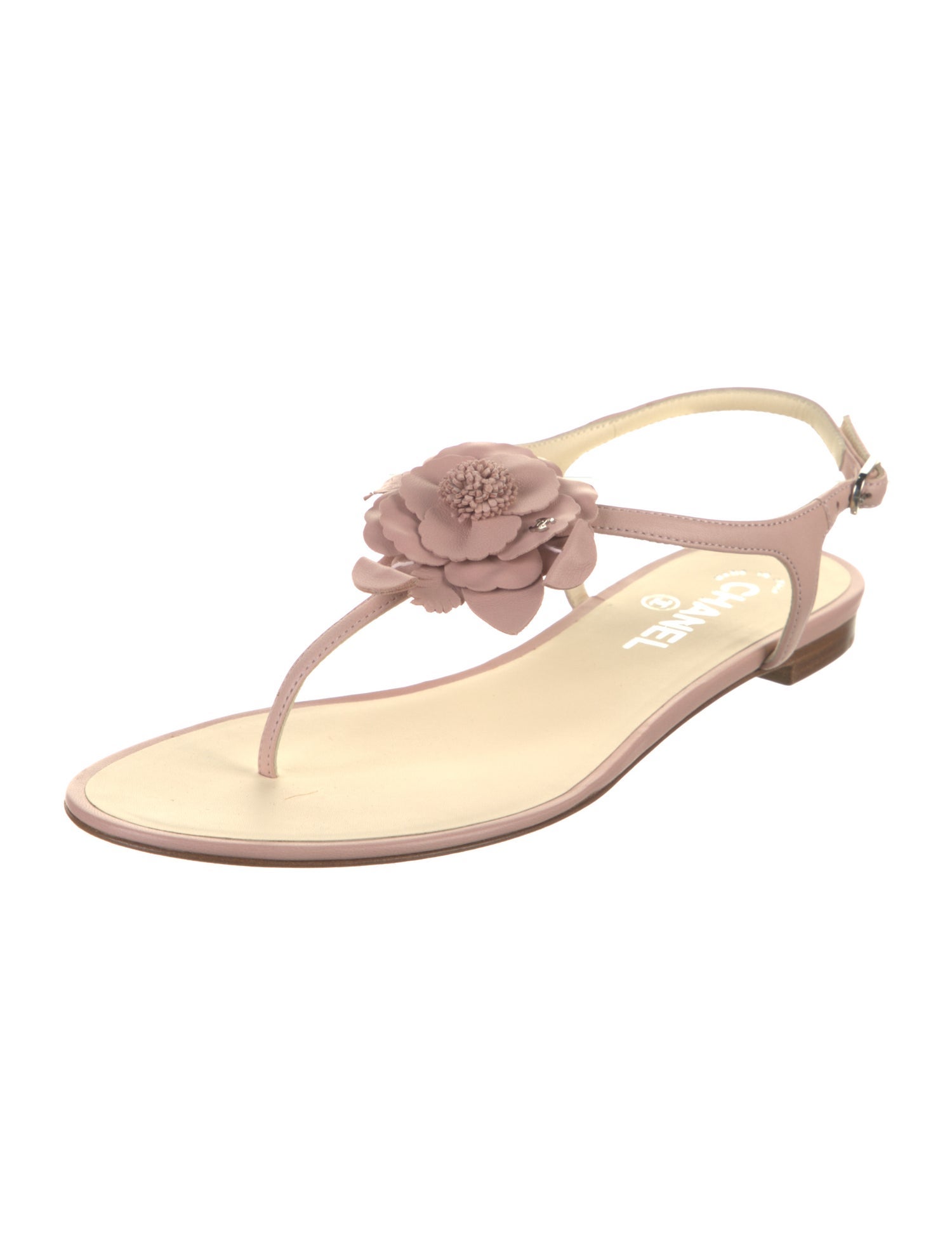 Chanel 2015 Interlocking CC Logo T-Strap Sandals