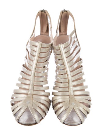 Chanel Interlocking CC Logo Patent Leather Gladiator Sandals