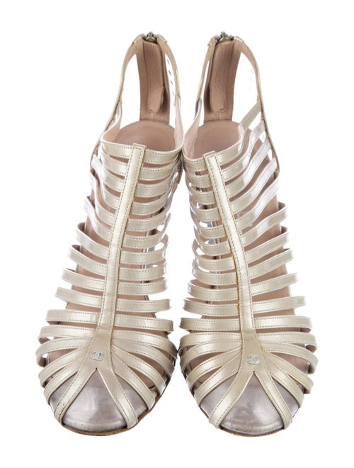 Chanel Interlocking CC Logo Patent Leather Gladiator Sandals