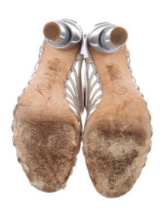 Chanel Interlocking CC Logo Patent Leather Gladiator Sandals