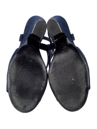 Chanel 2017 Denim Slingback Pumps