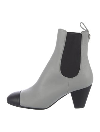 Chanel Interlocking CC Logo Leather Chelsea Boots