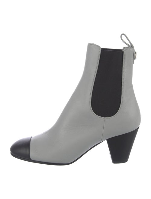 Chanel Interlocking CC Logo Leather Chelsea Boots