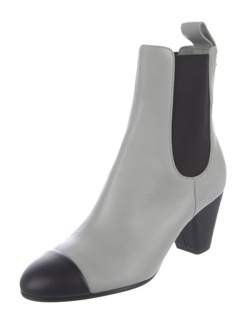 Chanel Interlocking CC Logo Leather Chelsea Boots