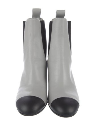 Chanel Interlocking CC Logo Leather Chelsea Boots