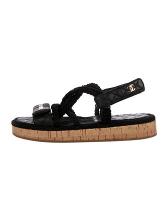 Chanel 2021 Interlocking CC Logo Slingback Sandals