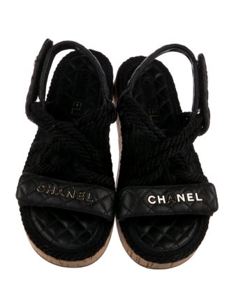 Chanel 2021 Interlocking CC Logo Slingback Sandals