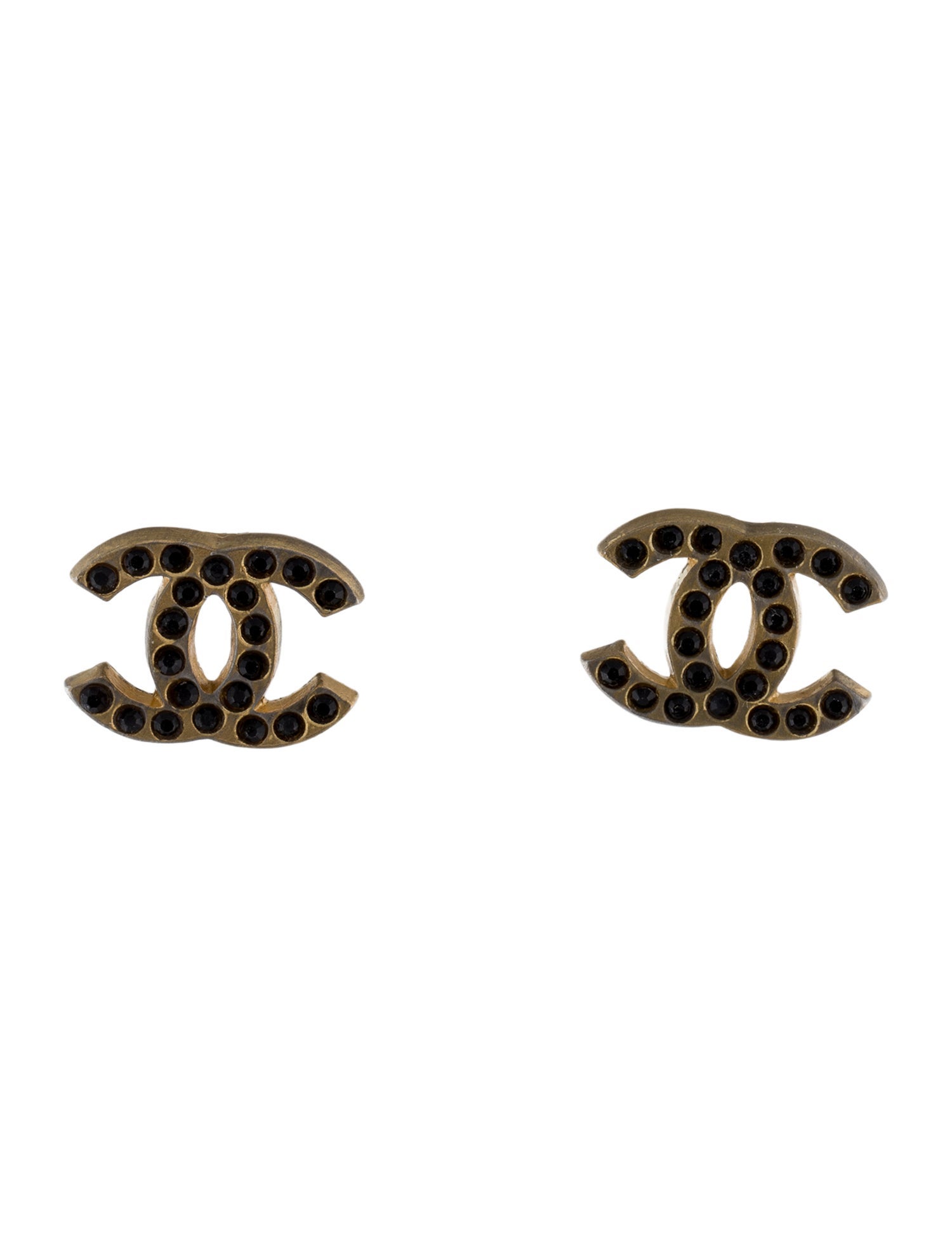 Chanel Vintage Strass CC Clip-On Earrings