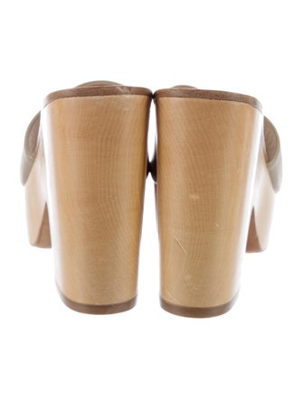 Chanel Interlocking CC Logo Leather Slides