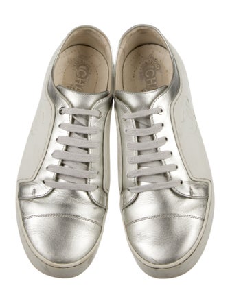 Chanel Interlocking CC Logo Leather Sneakers