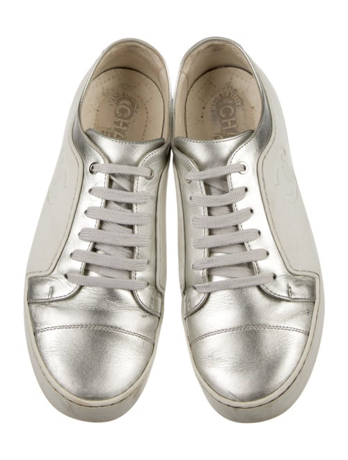 Chanel Interlocking CC Logo Leather Sneakers