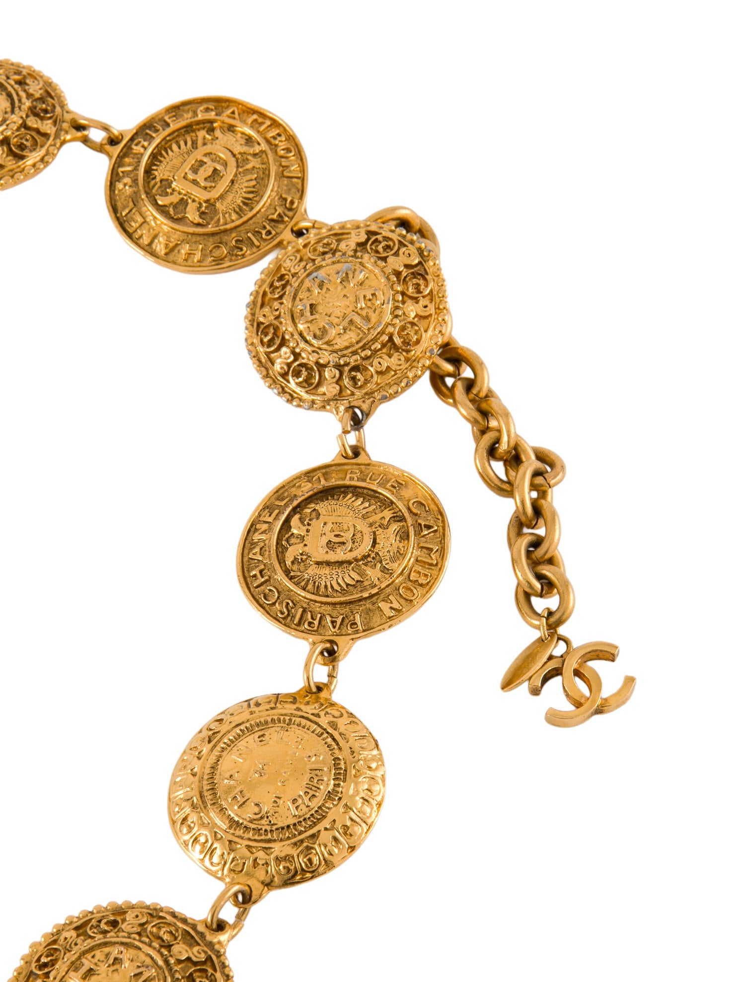 Chanel Vintage Rue Cambon Medallion Waist Belt