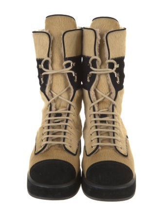 Chanel 2022 Interlocking CC Logo Combat Boots