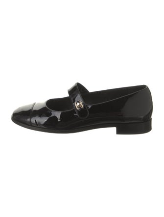 Chanel Interlocking CC Logo Patent Leather Mary Jane Flats