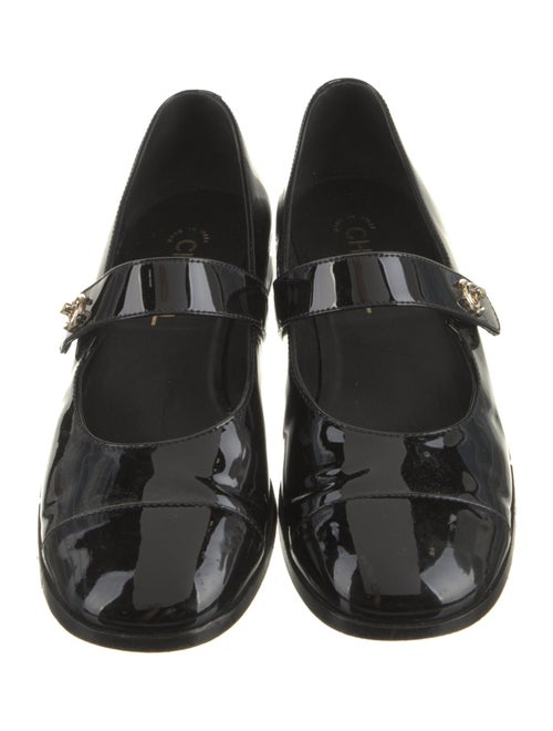 Chanel Interlocking CC Logo Patent Leather Mary Jane Flats