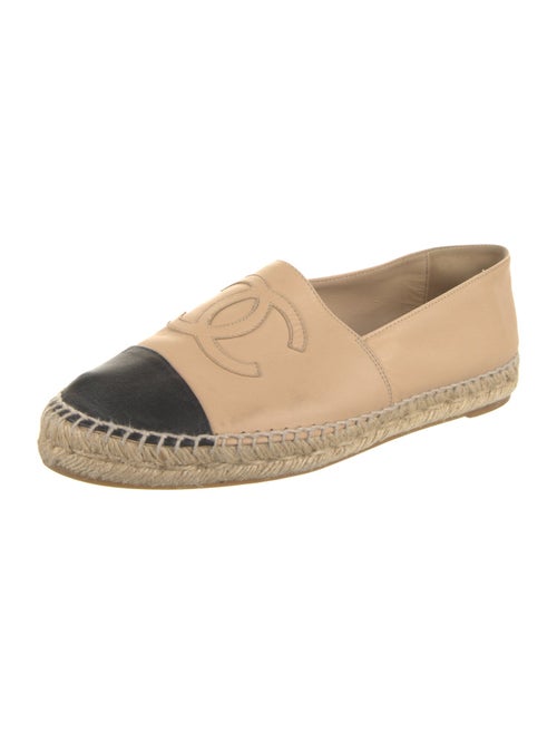 Chanel Interlocking CC Logo Leather Espadrilles