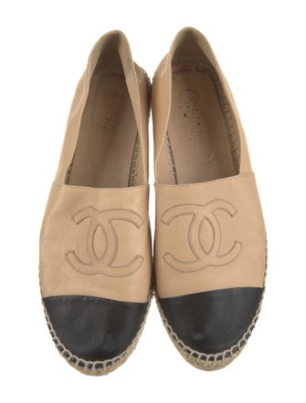 Chanel Interlocking CC Logo Leather Espadrilles