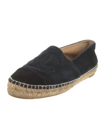 Chanel Interlocking CC Logo Velvet Espadrilles