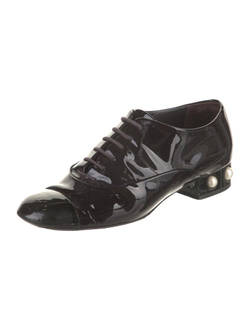 Chanel Interlocking CC Logo Patent Leather Oxfords