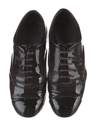 Chanel Interlocking CC Logo Patent Leather Oxfords