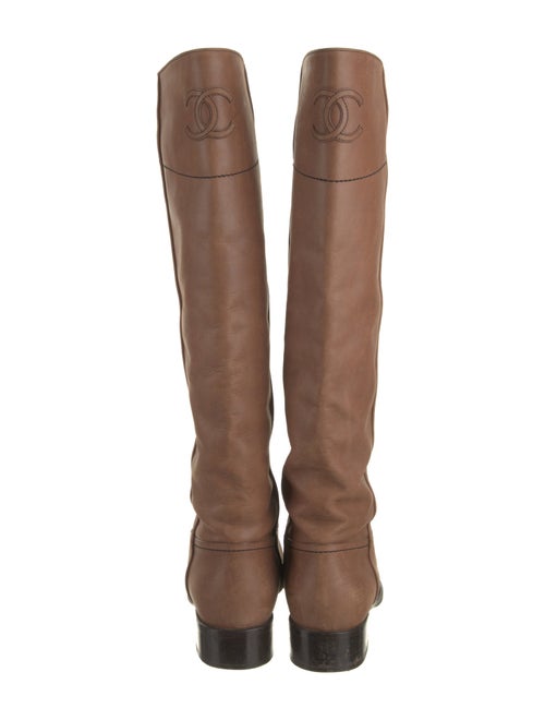 Chanel Interlocking CC Logo Leather Riding Boots