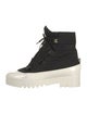 Chanel Interlocking CC Logo Nylon Lace-Up Boots