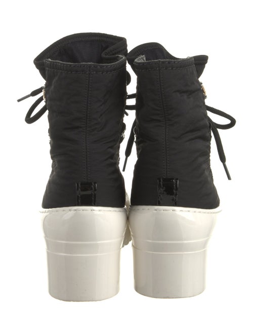 Chanel Interlocking CC Logo Nylon Lace-Up Boots