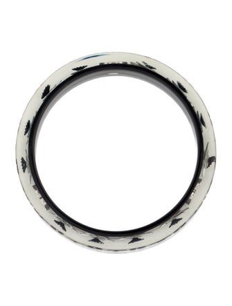 Chanel Resin & Strass Floral Inlay Bangle Bracelet
