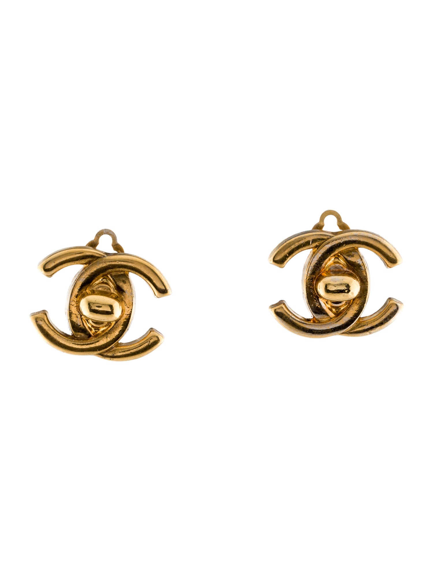 Chanel Vintage CC Turnlock Clip-On Earrings