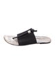 Chanel Interlocking CC Logo Leather Slides