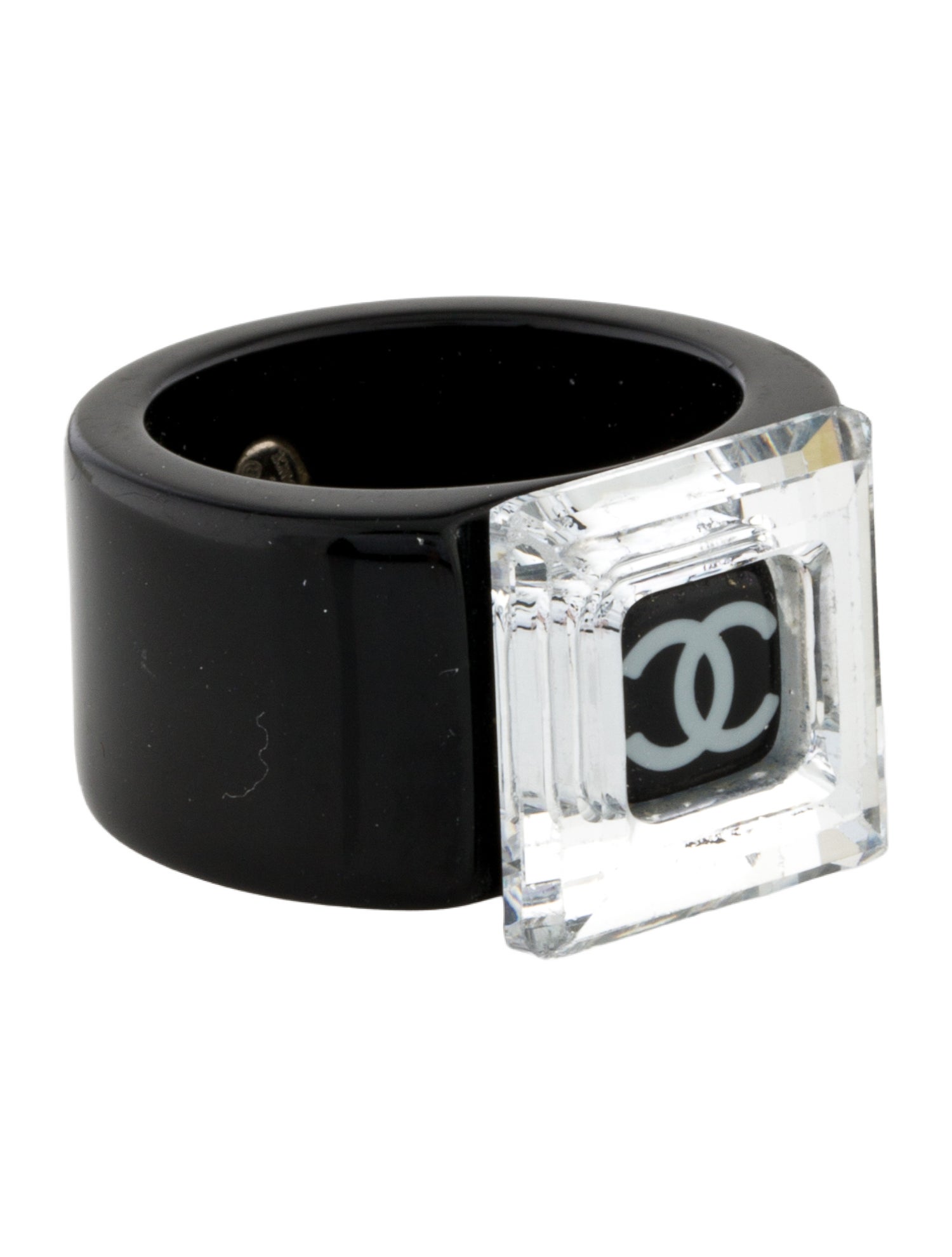 Chanel Strass & Resin CC Cocktail Ring