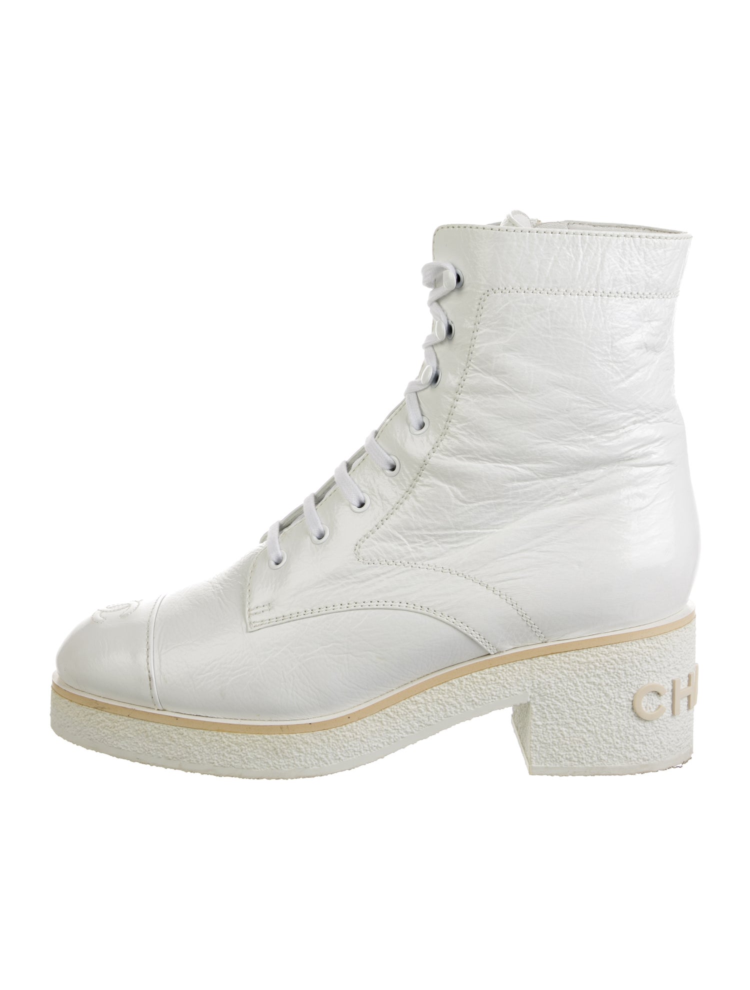 Chanel 2021 Interlocking CC Logo Combat Boots