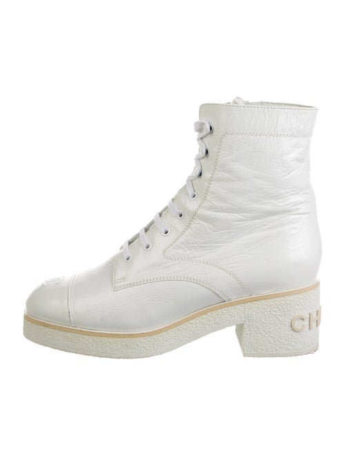 Chanel 2021 Interlocking CC Logo Combat Boots