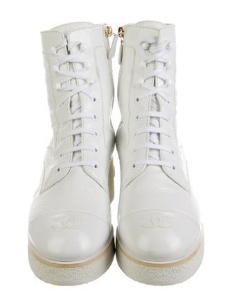 Chanel 2021 Interlocking CC Logo Combat Boots