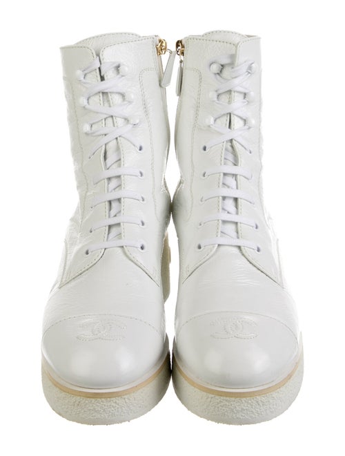Chanel 2021 Interlocking CC Logo Combat Boots