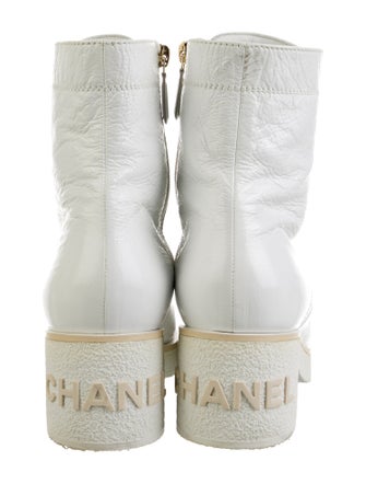 Chanel 2021 Interlocking CC Logo Combat Boots