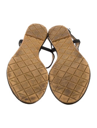 Chanel Interlocking CC Logo T-Strap Sandals