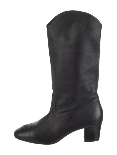 Chanel Interlocking CC Logo Leather Riding Boots