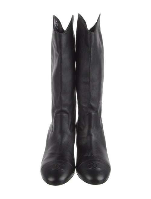 Chanel Interlocking CC Logo Leather Riding Boots